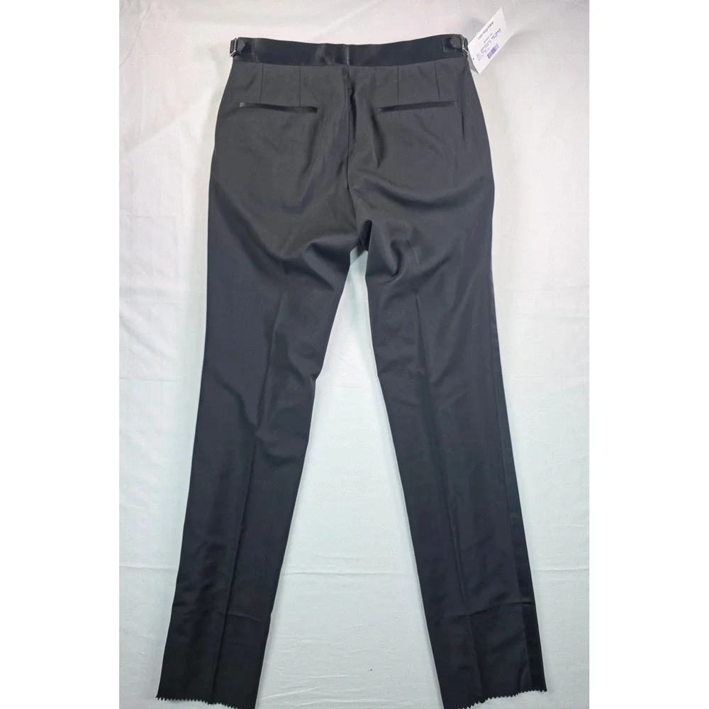 Hugo Boss Men Genius Slim Fit Tuxedo Pant 30R Black Formal Satin Trim Luxury NWT